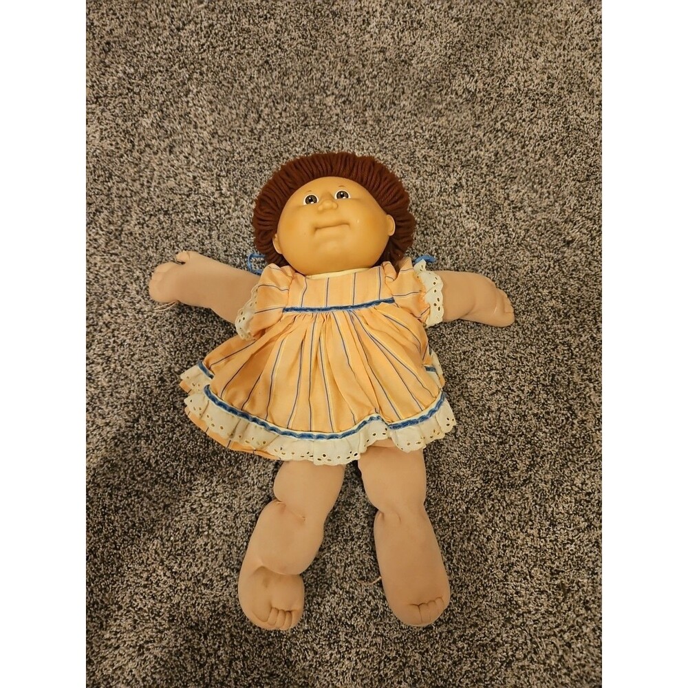 Vintage Cabbage Patch Kids Doll 1986 Short Brown Hair Brown Eyes Medium Complex